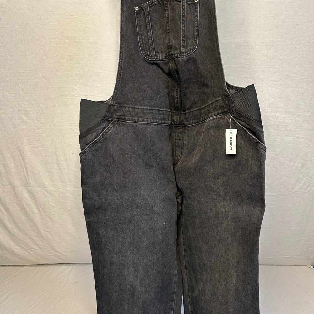 Old Navy Black Denim Maternity Overalls